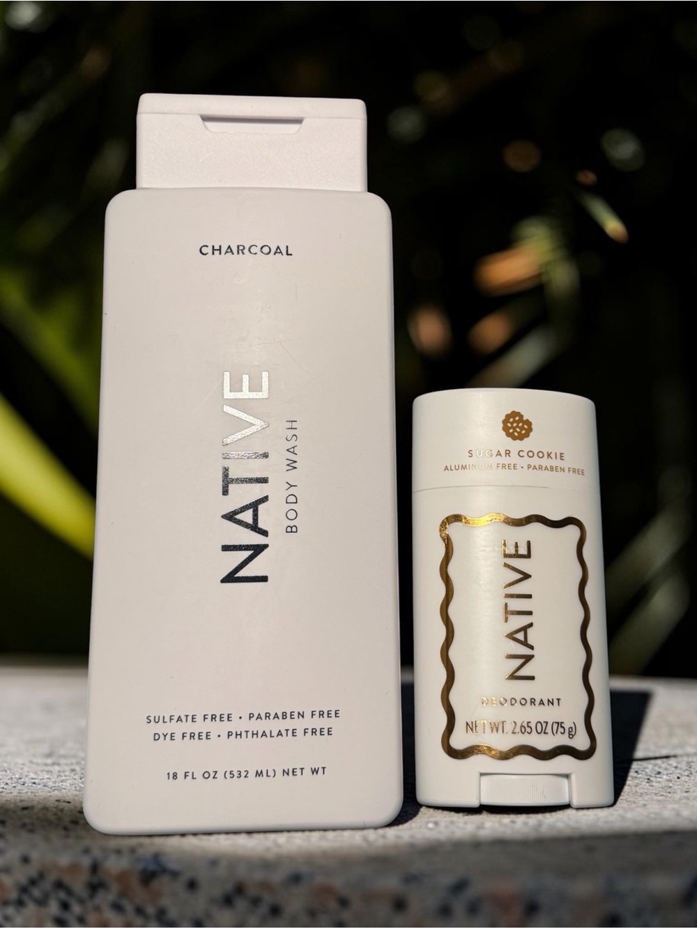 Native Charcoal Body Wash & Sugar Cookie Deodorant - White with Gold Accents